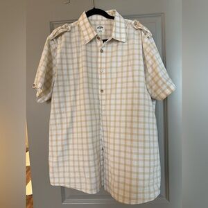 Men's Beige Checkered Shirt